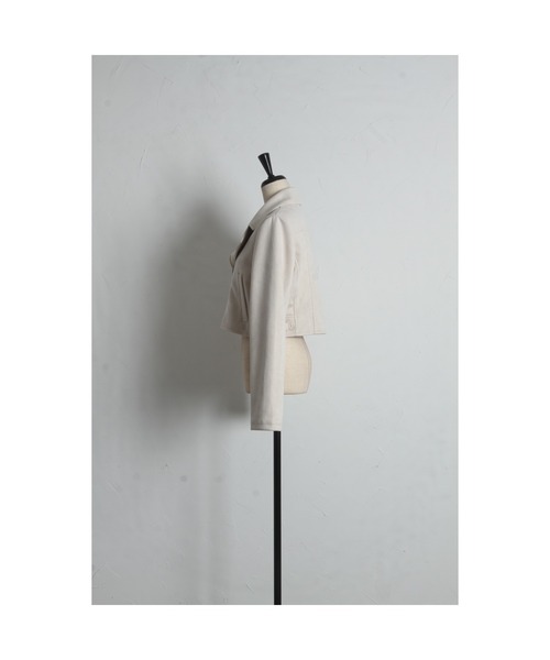 tocco closet（トッコ　クローゼット）の「スエードライダースジャケット（ライダースジャケット・レディース・アイボリー/グレイッシュベージュ/ピンクベージュ/ラベンダー・M）」の6枚目の写真