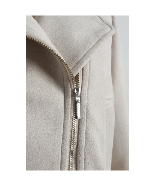 tocco closet（トッコ　クローゼット）の「スエードライダースジャケット（ライダースジャケット・レディース・アイボリー/グレイッシュベージュ/ピンクベージュ/ラベンダー・M）」の12枚目の写真