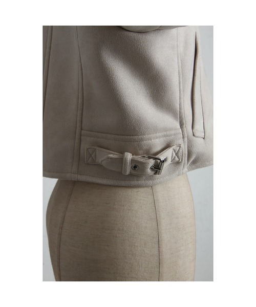 tocco closet（トッコ　クローゼット）の「スエードライダースジャケット（ライダースジャケット・レディース・アイボリー/グレイッシュベージュ/ピンクベージュ/ラベンダー・M）」の14枚目の写真