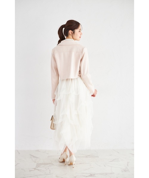 tocco closet（トッコ　クローゼット）の「スエードライダースジャケット（ライダースジャケット・レディース・アイボリー/グレイッシュベージュ/ピンクベージュ/ラベンダー・M）」の16枚目の写真