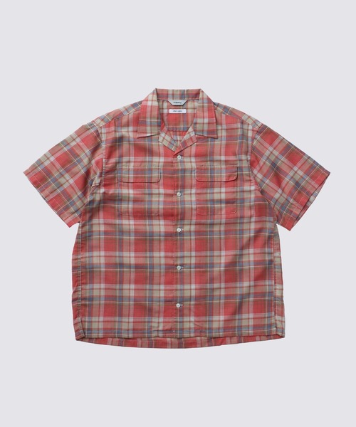 FIDELITY(フィデリティ)の「TC FADE PLAID OPEN COLLAR SHIRT / 半袖チェックシャツ(シャツ/ブラウス・メンズ・オフホワイト/レッド/イエロー・MEDIUM/LARGE)」の1枚目の写真