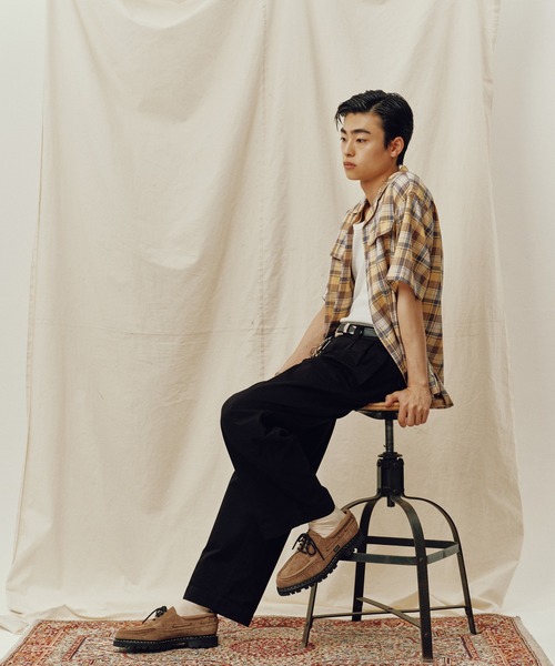 FIDELITY(フィデリティ)の「TC FADE PLAID OPEN COLLAR SHIRT / 半袖チェックシャツ(シャツ/ブラウス・メンズ・オフホワイト/レッド/イエロー・MEDIUM/LARGE)」の4枚目の写真