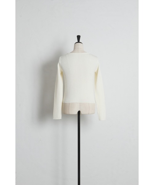 tocco closet(トッコ クローゼット)の「【ZOZO限定】フロントレースアップリブニットトップス(ニット/セーター・レディース・ラベンダー/ネイビー/ピンク/アイボリー・M)」の10枚目の写真