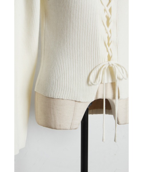 tocco closet(トッコ クローゼット)の「【ZOZO限定】フロントレースアップリブニットトップス(ニット/セーター・レディース・ラベンダー/ネイビー/ピンク/アイボリー・M)」の14枚目の写真