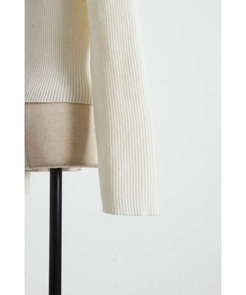 tocco closet(トッコ クローゼット)の「【ZOZO限定】フロントレースアップリブニットトップス(ニット/セーター・レディース・ラベンダー/ネイビー/ピンク/アイボリー・M)」の15枚目の写真