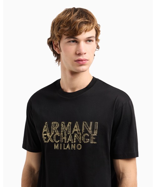 ARMANI EXCHANGE(アルマーニエクスチェンジ)の「【A|X アルマーニ エクスチェンジ】AXロゴ 半袖クルーネックTシャツ/REGULAR(Tシャツ/カットソー・メンズ・ブラック・LARGE/MEDIUM/SMALL/X-SMALL/X-LARGE)」の4枚目の写真