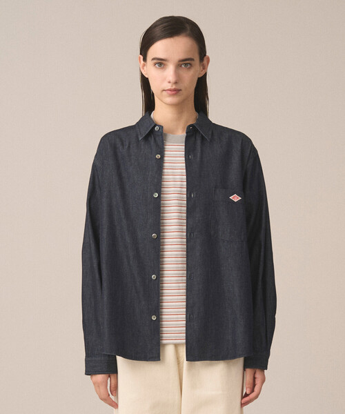 Women's Denim Dungaree Classic Collar Shirt（シャツ/ブラウス
