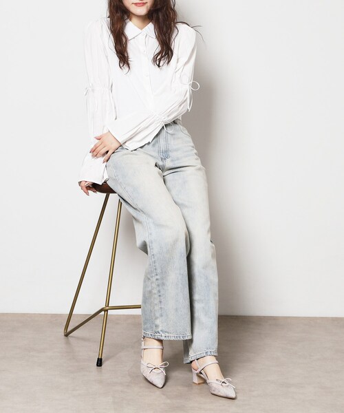ESPERANZA(エスペランサ)の「チュールリボンバックストラップパンプス(パンプス・レディース・アイボリー系8/ブラック系8/クリア・LL/L/M/S)」の5枚目の写真