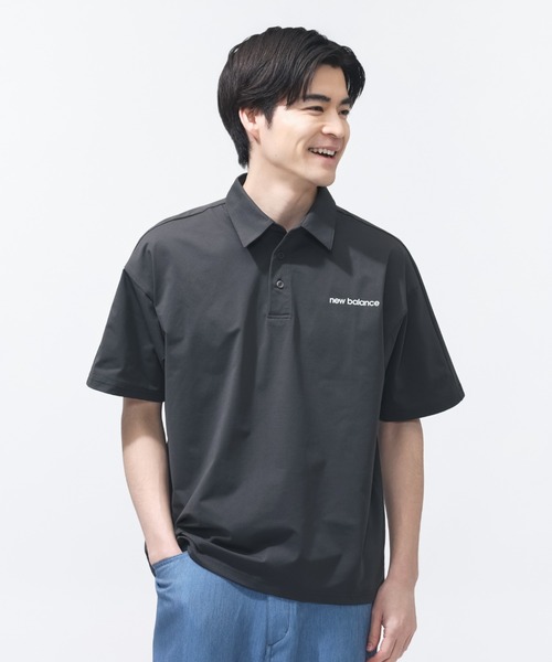 NEW BALANCE（ニューバランス）の「【別注】ニューバランス New Balance ジャージーポロ 限定コラボ（ポロシャツ・メンズ・ベージュ/ダークグレー/ダークグリーン・S/M/L/LL/3L）」の2枚目の写真