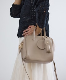 SALON adam et rope' | 【WS(ドゥーブル)】チャーム付きナチュラルレザー2WAYキューブバッグ(ショルダーバッグ)