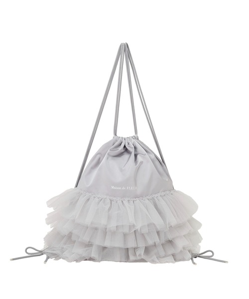 Maison de FLEUR(メゾンドフルール)の「チュールフリルナップサック(バックパック/リュック・レディース・グレー/ブラック・FREE)」の7枚目の写真