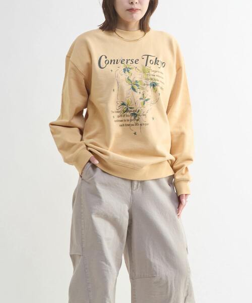 CONVERSE TOKYO(コンバーストウキョウ)の「LILY FLOWER PRINT SWEAT(スウェット・レディース・イエロー/スミクロ/アイボリー・MEDIUM/SMALL)」の12枚目の写真