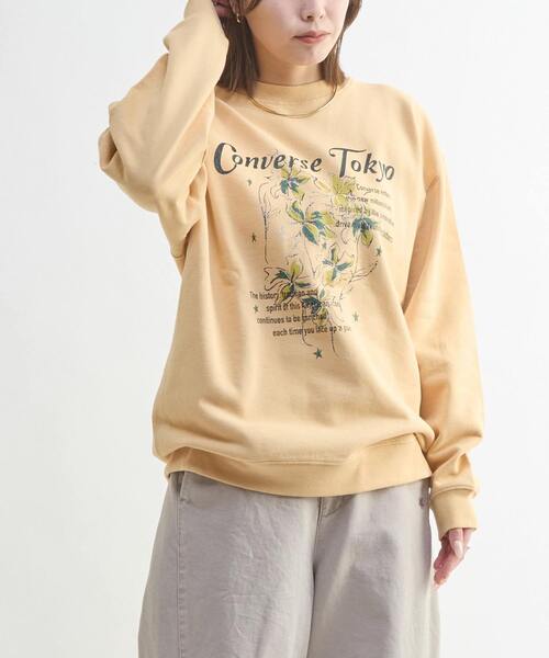 CONVERSE TOKYO(コンバーストウキョウ)の「LILY FLOWER PRINT SWEAT(スウェット・レディース・イエロー/スミクロ/アイボリー・MEDIUM/SMALL)」の16枚目の写真