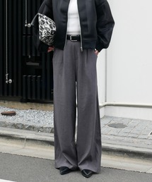 My shawty（マイシャウティー）の「tuck wide straight pants（スラックス）」