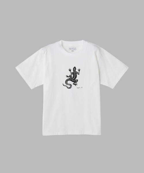agnes b.(アニエスベー)の「アイコニック コットン 半袖 Tシャツ "Lezard"(Tシャツ/カットソー・レディース・ホワイト・1/3/2)」の1枚目の写真
