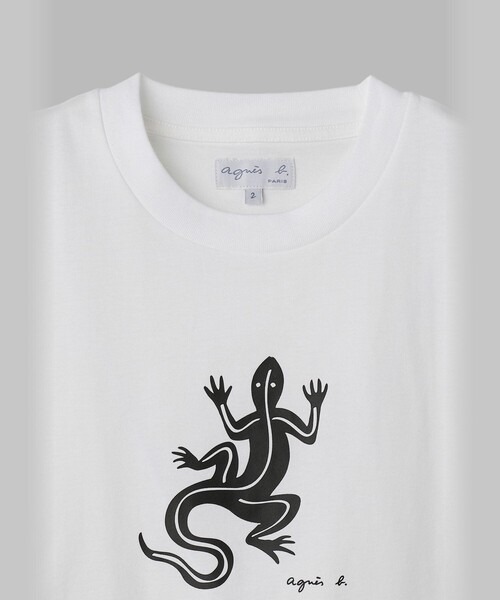 agnes b.(アニエスベー)の「アイコニック コットン 半袖 Tシャツ "Lezard"(Tシャツ/カットソー・レディース・ホワイト・1/3/2)」の3枚目の写真