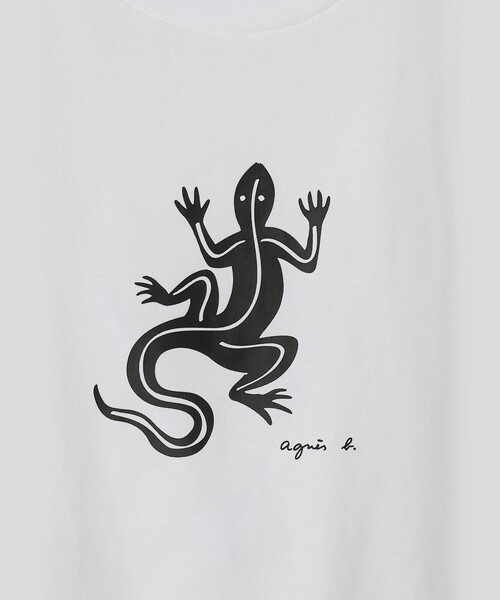 agnes b.(アニエスベー)の「アイコニック コットン 半袖 Tシャツ "Lezard"(Tシャツ/カットソー・レディース・ホワイト・1/3/2)」の6枚目の写真