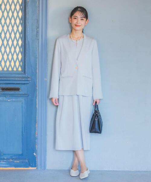 ITS'DEMO（イッツデモ）の「【入卒／洗濯機OK／セットアップ可】ダンボールノーカラージャケット（ノーカラージャケット・レディース・ブラック/ナチュラル・00）」の6枚目の写真