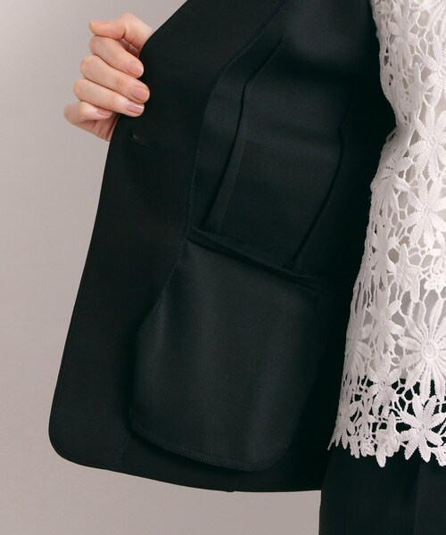 ITS'DEMO（イッツデモ）の「【入卒／洗濯機OK／セットアップ可】ダンボールノーカラージャケット（ノーカラージャケット・レディース・ブラック/ナチュラル・00）」の11枚目の写真