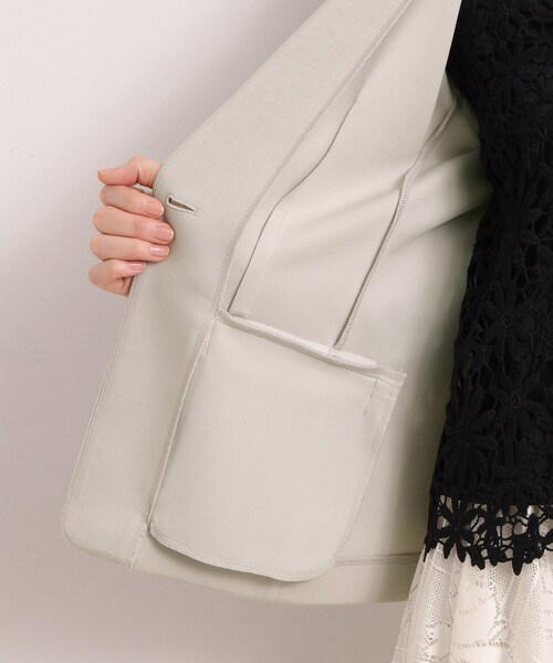 ITS'DEMO（イッツデモ）の「【入卒／洗濯機OK／セットアップ可】ダンボールノーカラージャケット（ノーカラージャケット・レディース・ブラック/ナチュラル・00）」の16枚目の写真