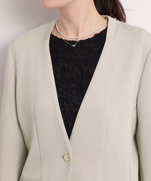 ITS'DEMO（イッツデモ）の「【入卒／洗濯機OK／セットアップ可】ダンボールノーカラージャケット（ノーカラージャケット・レディース・ブラック/ナチュラル・00）」の20枚目の写真