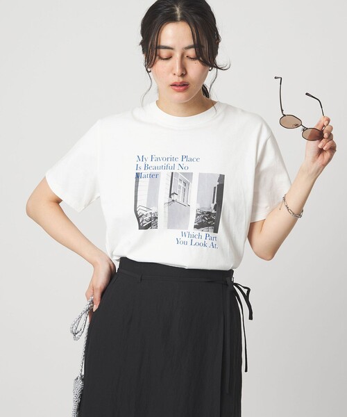 green label relaxing(グリーンレーベルリラクシング)の「コラージュ フォト ショートスリーブ Tシャツ(Tシャツ/カットソー・レディース・ダークグレー/その他1/その他2・FREE)」の1枚目の写真