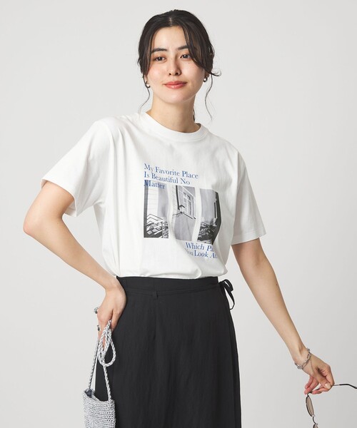 green label relaxing(グリーンレーベルリラクシング)の「コラージュ フォト ショートスリーブ Tシャツ(Tシャツ/カットソー・レディース・ダークグレー/その他1/その他2・FREE)」の4枚目の写真