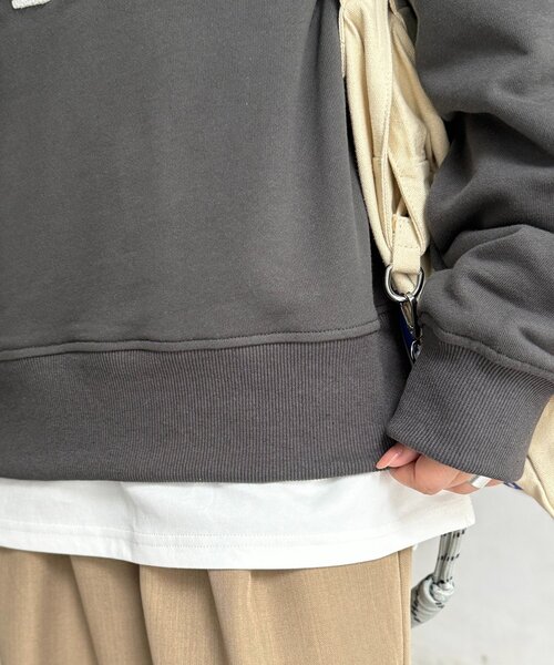 CPCM（シーピーシーエム）の「ネコサガラ刺繍裏毛スウェット（Tシャツ/カットソー・レディース・チャコールグレー/イエロー/ライトグレー/サックスブルー・FREE）」の18枚目の写真