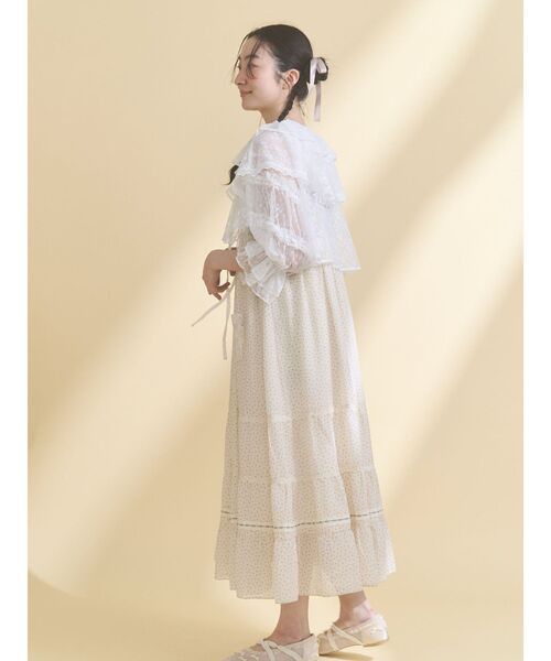 merry jenny(メリージェニー)の「petit flower sheer switchワンピース(ワンピース・レディース・ピンク/ブラック/アイボリー・FREE)」の8枚目の写真