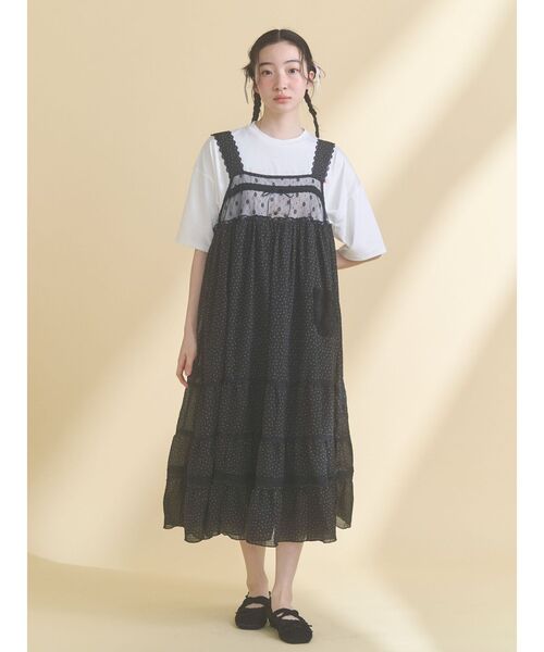 merry jenny(メリージェニー)の「petit flower sheer switchワンピース(ワンピース・レディース・ピンク/ブラック/アイボリー・FREE)」の16枚目の写真