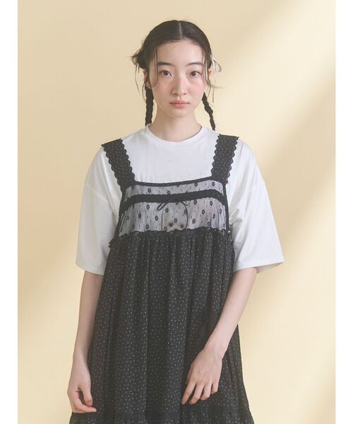 merry jenny(メリージェニー)の「petit flower sheer switchワンピース(ワンピース・レディース・ピンク/ブラック/アイボリー・FREE)」の18枚目の写真