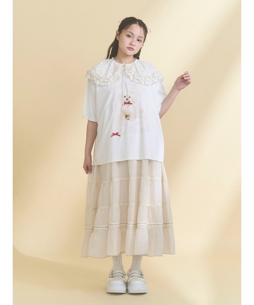 merry jenny（メリージェニー）の「petit flower sheer switchワンピース（ワンピース・レディース・ピンク/ブラック/アイボリー・FREE）」の6枚目の写真