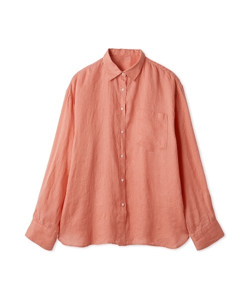 Mila Owen（ミラオーウェン）の「ポケット付きフレンチリネンシャツ（シャツ/ブラウス・レディース・ライトピンク/ライトベージュ/ミント/ブラウン/ホワイト/イエロー/オレンジ/グリーン・F）」の8枚目の写真