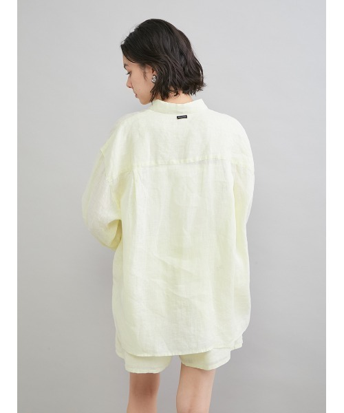 Mila Owen（ミラオーウェン）の「ポケット付きフレンチリネンシャツ（シャツ/ブラウス・レディース・ライトピンク/ライトベージュ/ミント/ブラウン/ホワイト/イエロー/オレンジ/グリーン・F）」の20枚目の写真