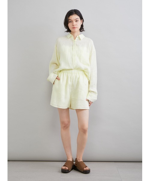 Mila Owen（ミラオーウェン）の「ポケット付きフレンチリネンシャツ（シャツ/ブラウス・レディース・ライトピンク/ライトベージュ/ミント/ブラウン/ホワイト/イエロー/オレンジ/グリーン・F）」の13枚目の写真