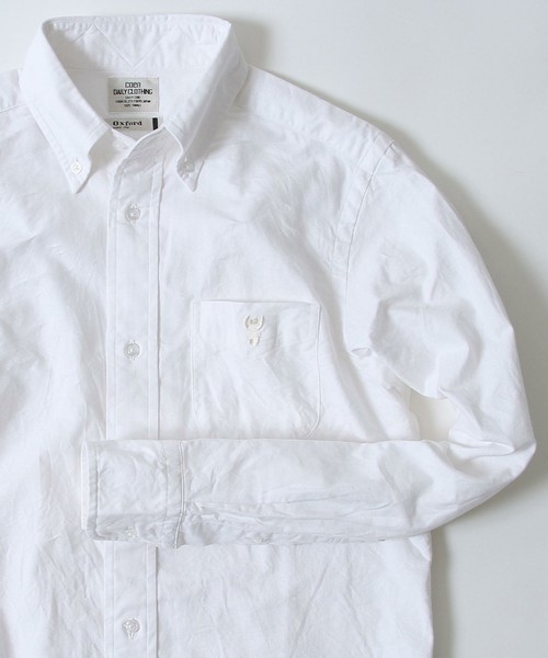 coen(コーエン)の「オックスフォードボタンダウンシャツ(シャツ/ブラウス・メンズ・ホワイト/ネイビー・X-LARGE/SMALL/X-SMALL/LARGE/MEDIUM)」の2枚目の写真