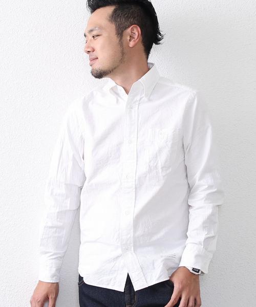 coen(コーエン)の「オックスフォードボタンダウンシャツ(シャツ/ブラウス・メンズ・ホワイト/ネイビー・X-LARGE/SMALL/X-SMALL/LARGE/MEDIUM)」の7枚目の写真