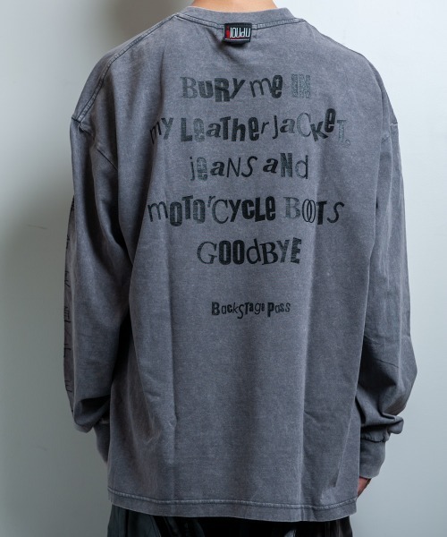 BACKSTAGE PASS(バックステージパス)の「【黒野京×BACKSTAGE PASS コラボ】TOO TOO ピグメント加工 オーバーサイズ ロンT(Tシャツ/カットソー・メンズ・ダークグレー/ライトグレー/ブラック・FREE)」の12枚目の写真