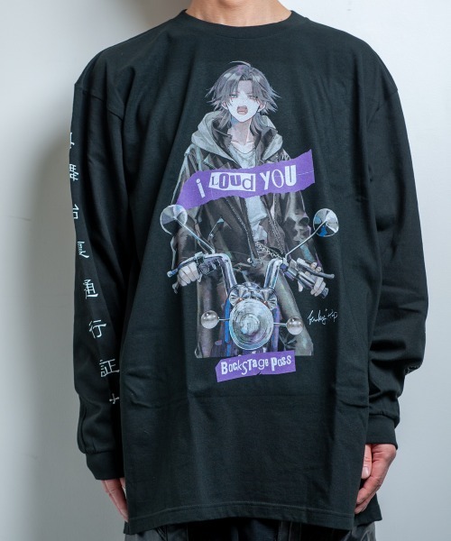 BACKSTAGE PASS(バックステージパス)の「【黒野京×BACKSTAGE PASS コラボ】TOO TOO ピグメント加工 オーバーサイズ ロンT(Tシャツ/カットソー・メンズ・ダークグレー/ライトグレー/ブラック・FREE)」の4枚目の写真