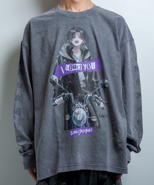 BACKSTAGE PASS(バックステージパス)の「【黒野京×BACKSTAGE PASS コラボ】TOO TOO ピグメント加工 オーバーサイズ ロンT(Tシャツ/カットソー・メンズ・ダークグレー/ライトグレー/ブラック・FREE)」の11枚目の写真