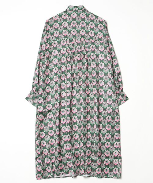 sandy（サンディー）の「幾何学プリントギャザーワンピース（ワンピース・レディース・レッド/グリーン/ブルー・FREE）」の4枚目の写真