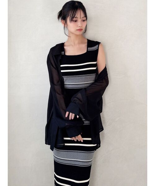 RESEXXY（リゼクシー）の「シアーギャザーシャツ（シャツ/ブラウス・レディース・ピンク/ホワイト/ブラック・FREE）」の7枚目の写真