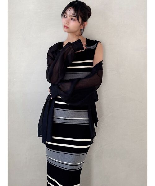 RESEXXY（リゼクシー）の「シアーギャザーシャツ（シャツ/ブラウス・レディース・ピンク/ホワイト/ブラック・FREE）」の9枚目の写真