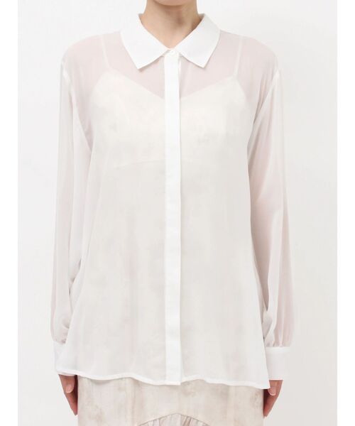 RESEXXY（リゼクシー）の「シアーギャザーシャツ（シャツ/ブラウス・レディース・ピンク/ホワイト/ブラック・FREE）」の16枚目の写真