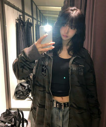 IDWS（アイドンワナセル）の「Cross Zip Up Jersey Dark Multi（ナイロンジャケット）」