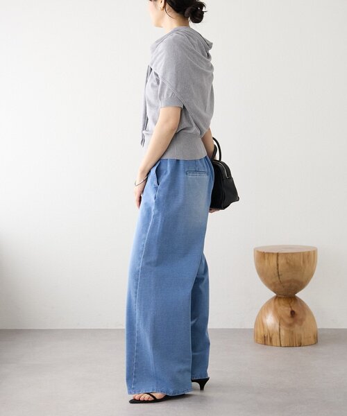 RIVE DROITE(リヴドロワ)の「予約【A・MONN(アモン)】フェイクデニムイージーパンツ(デニムパンツ・レディース・ブルー・38/36)」の4枚目の写真