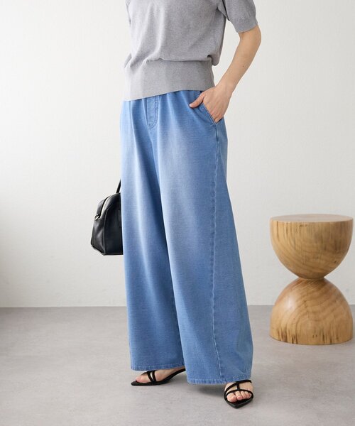 RIVE DROITE(リヴドロワ)の「予約【A・MONN(アモン)】フェイクデニムイージーパンツ(デニムパンツ・レディース・ブルー・38/36)」の6枚目の写真