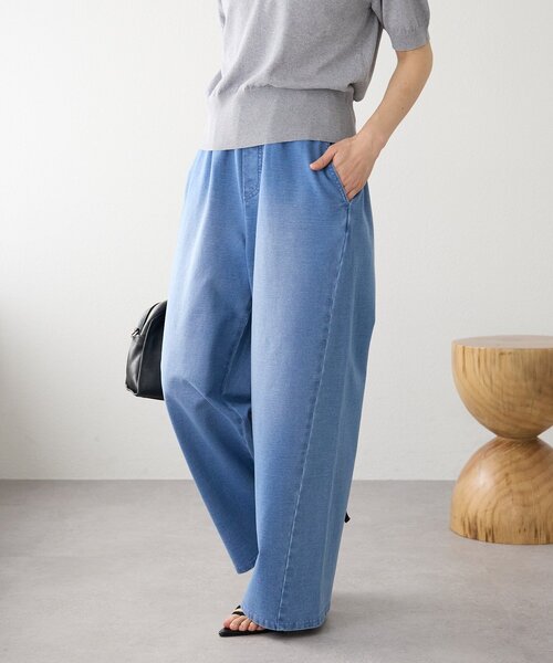 RIVE DROITE(リヴドロワ)の「予約【A・MONN(アモン)】フェイクデニムイージーパンツ(デニムパンツ・レディース・ブルー・38/36)」の7枚目の写真