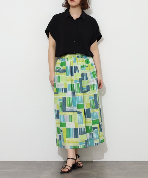 KILKI（キルキー）の「kilki　ドローイングミックスプリントスカート（スカート・レディース・ピンク系その他/グリーン系その他・ONESIZE）」の7枚目の写真