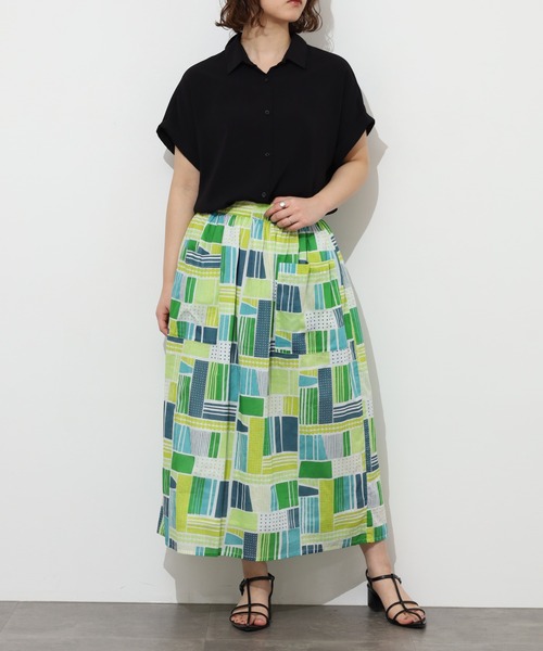 KILKI（キルキー）の「kilki　ドローイングミックスプリントスカート（スカート・レディース・ピンク系その他/グリーン系その他・ONESIZE）」の8枚目の写真